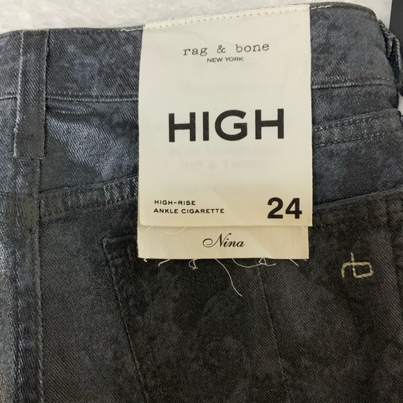 Rag & Bone Nina Snakefoil High Rise Ankle Cigarette Jeans - Picture 8 of 10